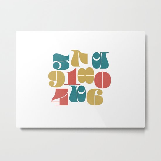 Numerals Metal Print