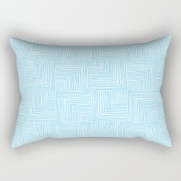Pastel Ocean Blue Lined Check Rectangular Pillow