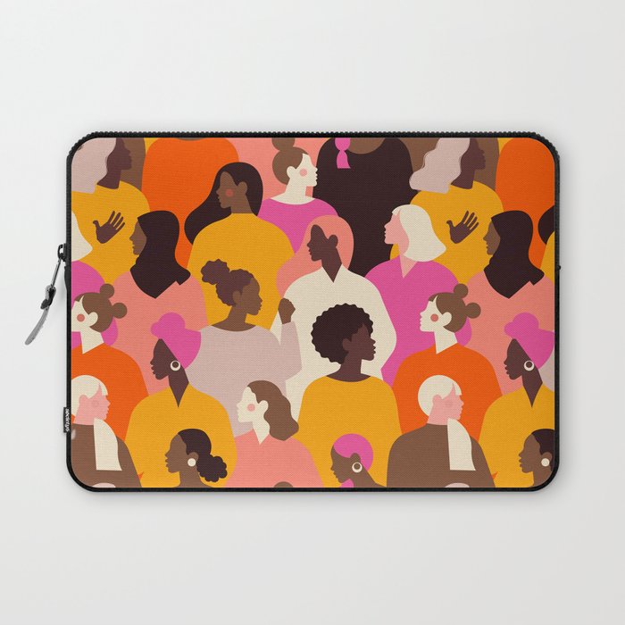 Female diverse faces pink Laptop Sleeve