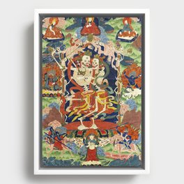 Buddhist Thangka Painting Citipati Framed Canvas