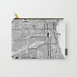Chicago White Map Carry-All Pouch