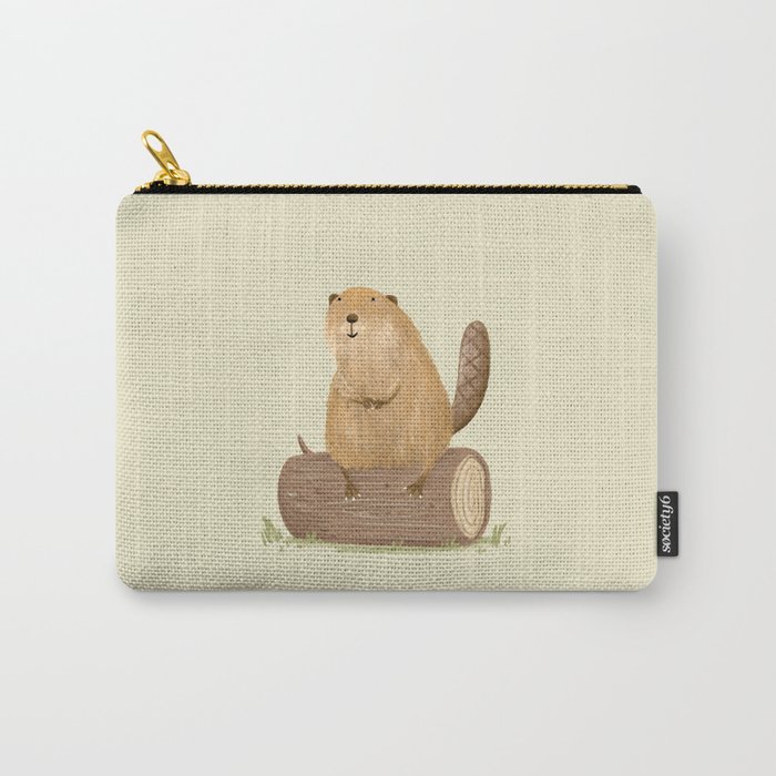 Beaver on a Log Carry-All Pouch