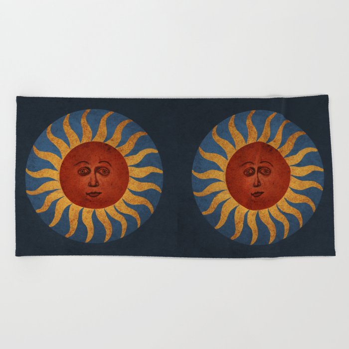 Sun - Recreation of Veit Stoss Rosary Medallion  Beach Towel