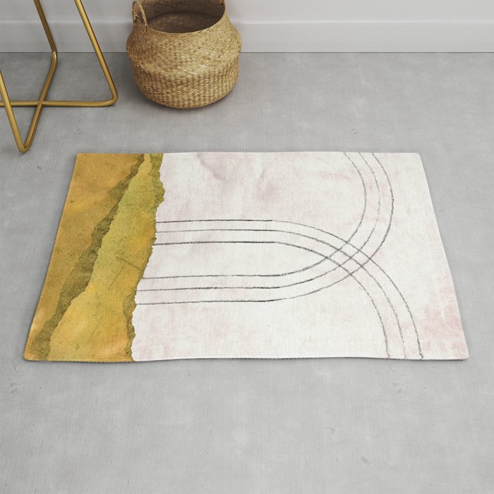 Abstract landscape and rainbows Rug