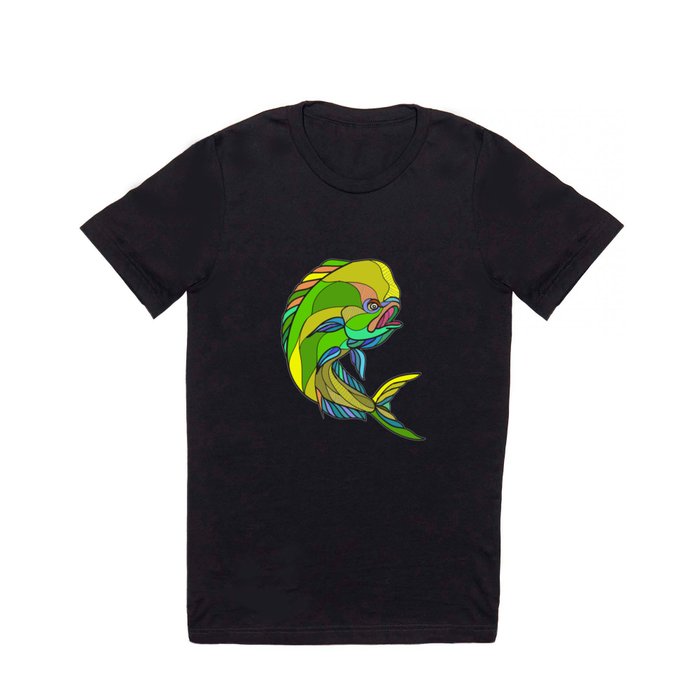 Mahi-Mahi Dorado Dolphin Fish Drawing T Shirt by patrimonio