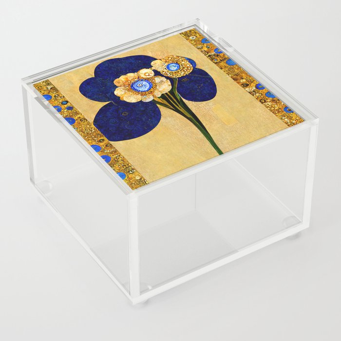 Golden Flowers Acrylic Box