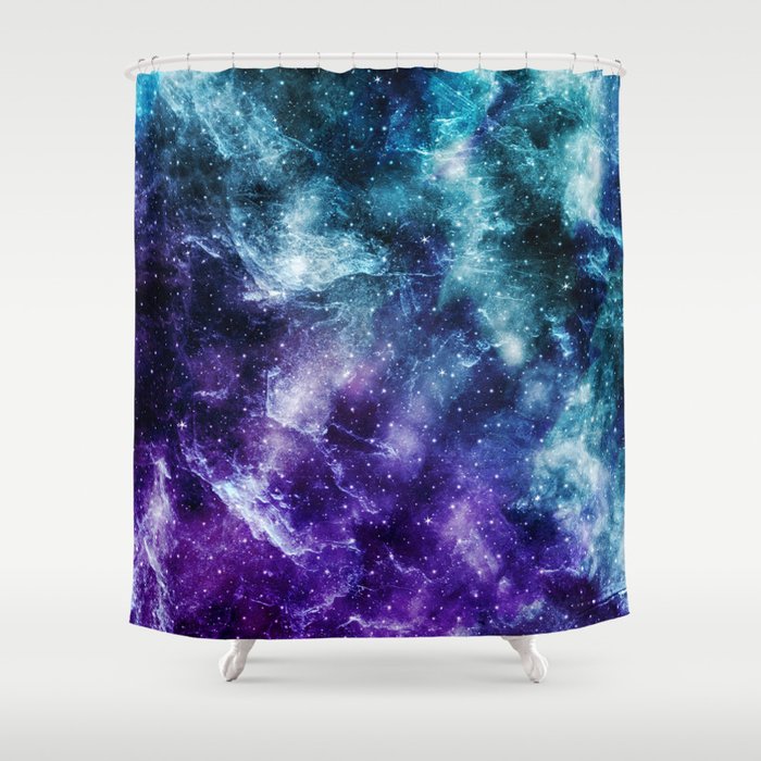 Purple Teal Galaxy Nebula Dream #5 #decor #art #society6 Shower Curtain