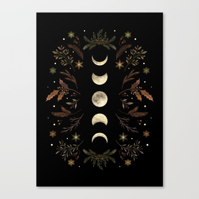 Moonlight Garden - Winter Brown Canvas Print