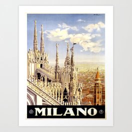 0069 Vintage Travel Poster Art Milano
