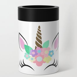 Pink unicorn with beatiful flower. Can Cooler