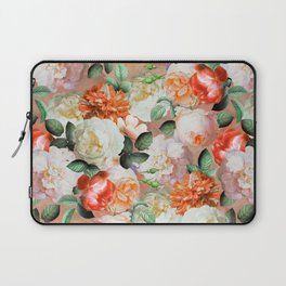 Peach Vintage Roses Summer Garden Laptop Sleeve