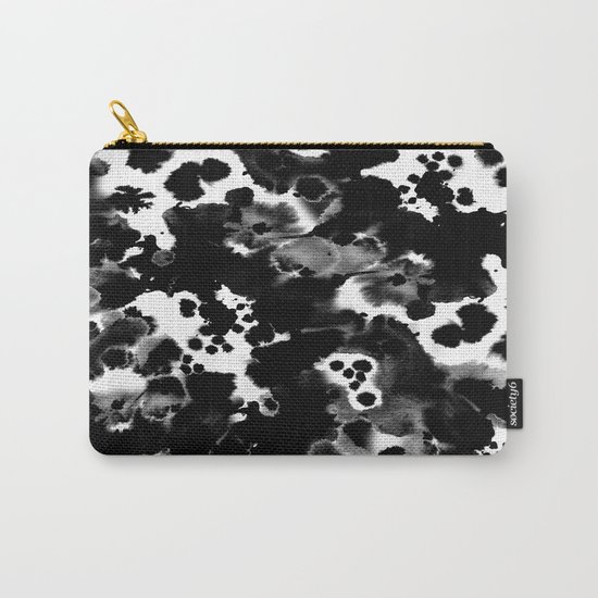 Peti - black and white minimal marble abstract painting brushstrokes modern urban hipster bklyn art Carry-All Pouch