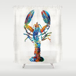 Colorful Lobster Art by Sharon Cummings Shower Curtain