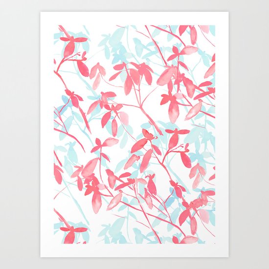 Premonition (Coral Mint) Art Print