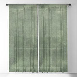 Green Watercolor Texture Sheer Curtain