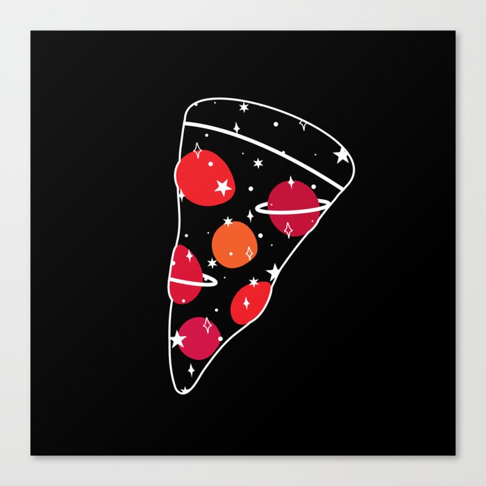Space Pizza (black) Canvas Print