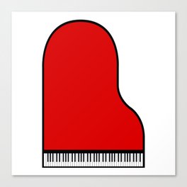 Red Grand Piano Canvas Print