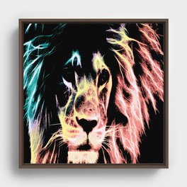 Leo Lion : Subtle Pastels Framed Canvas
