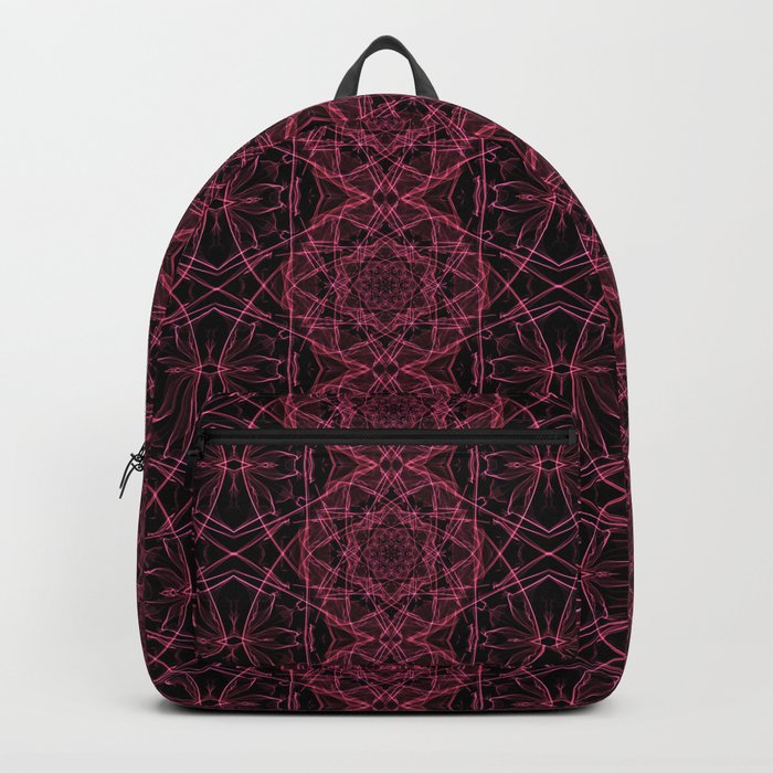 Liquid Light Series 13 ~ Red Abstract Fractal Pattern Backpack