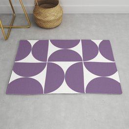 Large violet mid century shapes Area & Throw Rug