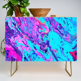 Abstract Colorful Painting Credenza