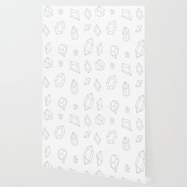 Light Grey Gems Pattern Wallpaper