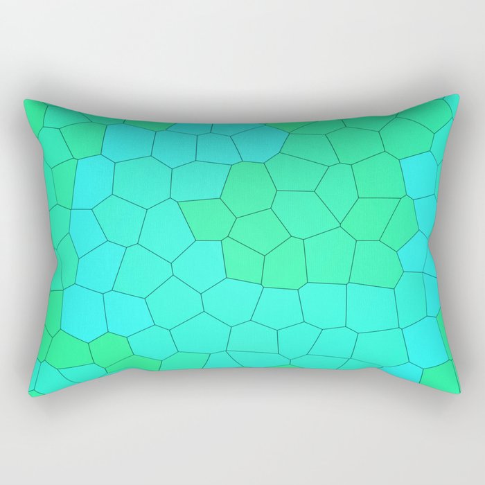 Blue and Green Stained Glass Design! Rectangular Pillow