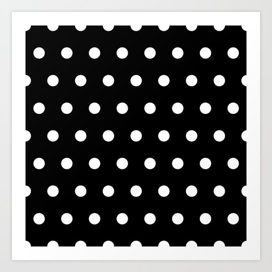 Dots on black Art Print