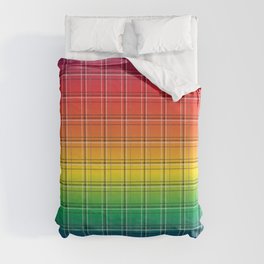 65 MCMLXV LGBT Rainbow Ombre Plaid Pattern Duvet Cover