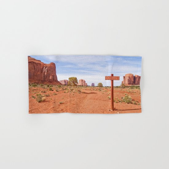 Road closed desert Hand & Bath Towel