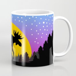 Moose Moon Light Pink and Light Blue Coffee Mug