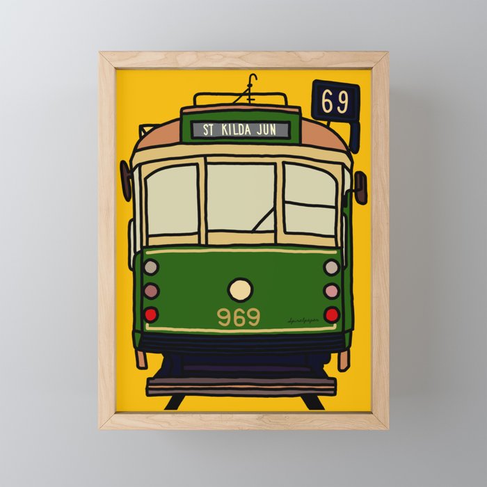 Melbourne Tram - No.69 to St.Kilda Junction Framed Mini Art Print