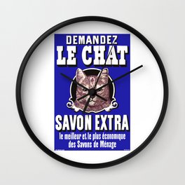 Le Chat Savon Extra French Advertising Poster Wall Clock