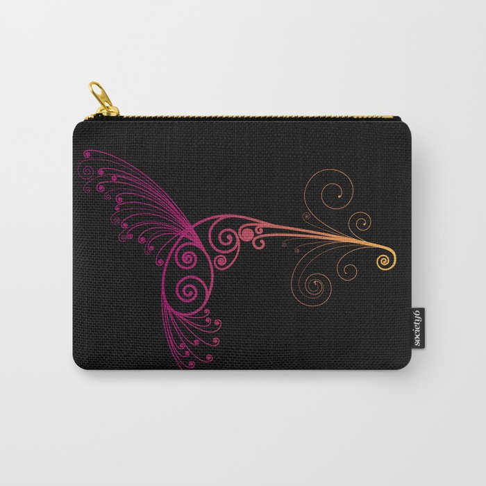 Hummingbird on black Carry-All Pouch
