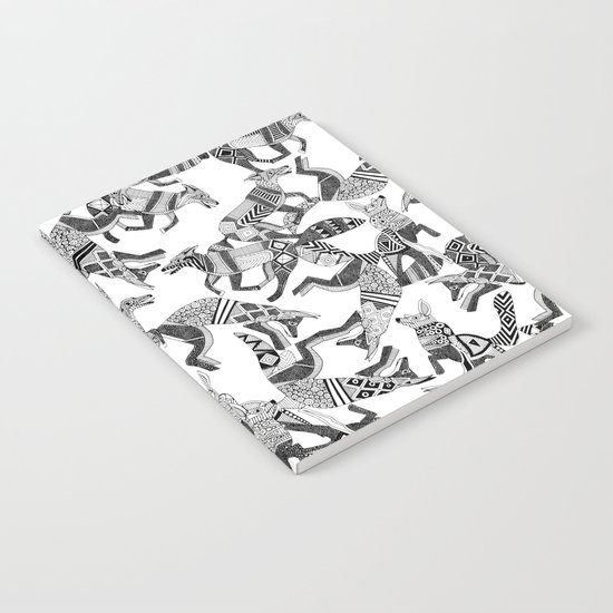 woodland fox party black white Notebook