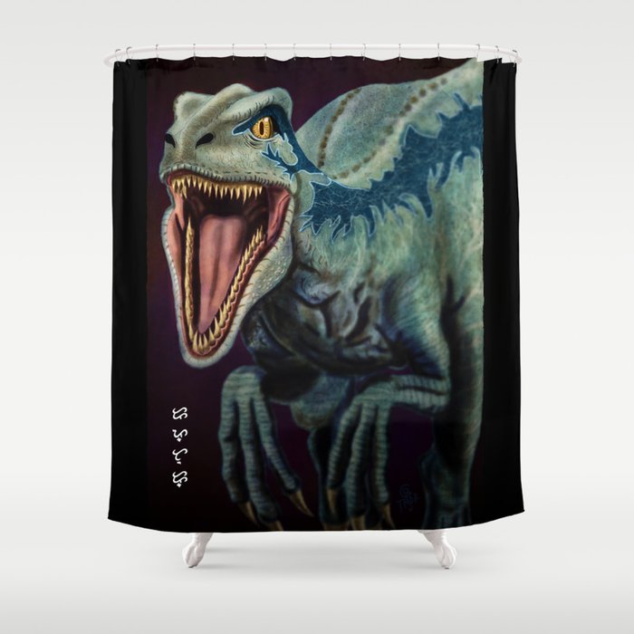 Raptor - Black Shower Curtain