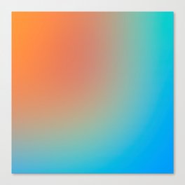 Colorful gradient tropical mood with orange, turquoise and blue Canvas Print