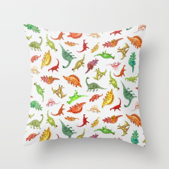 Dinosaur Party Pattern Throw Pillow