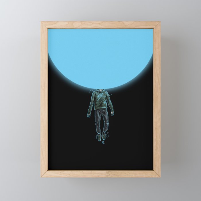Cosmic Heads - Blue Star Man Framed Mini Art Print