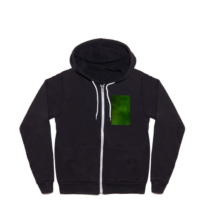 Vintage Retro Green Velvet Texture Full Zip Hoodie