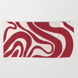 Scarlett Sage Red Liquid Swirl  Beach Towel