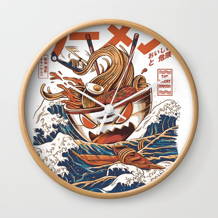 The Great Ramen off Kanagawa Wall Clock