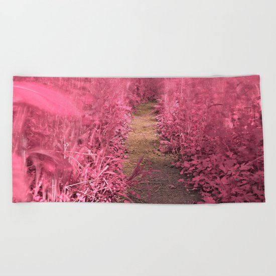 Windy Goose Creek Trail - Tickle Me Pink Beach Towel