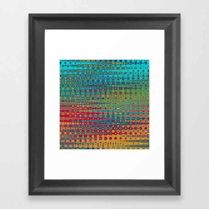 Colorful Zigzag Wave Abstract Framed Art Print