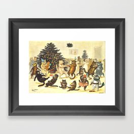 'Christmas Party Cats' by Louis Wain Vintage Cat Art Framed Art Print