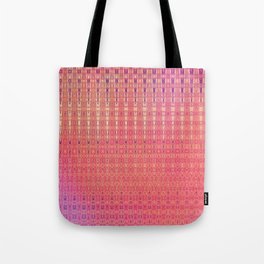 Neon Pink Checked Abstract #11 Tote Bag