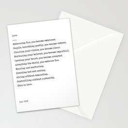 This is love - Lao Tzu Poem - Literature - Typewriter Print Stationery Card