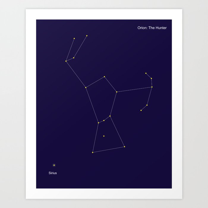 Orion: The Hunter | Sirius | The Brightest Star In The Sky Art Print