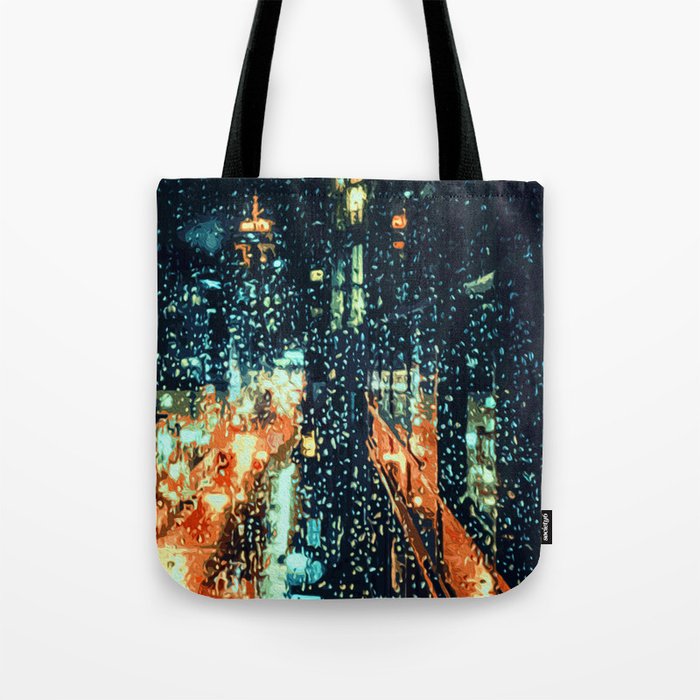 It's raining on the streets of New York City Tote Bag