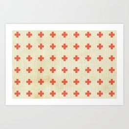 swiss red cross scandi  Art Print